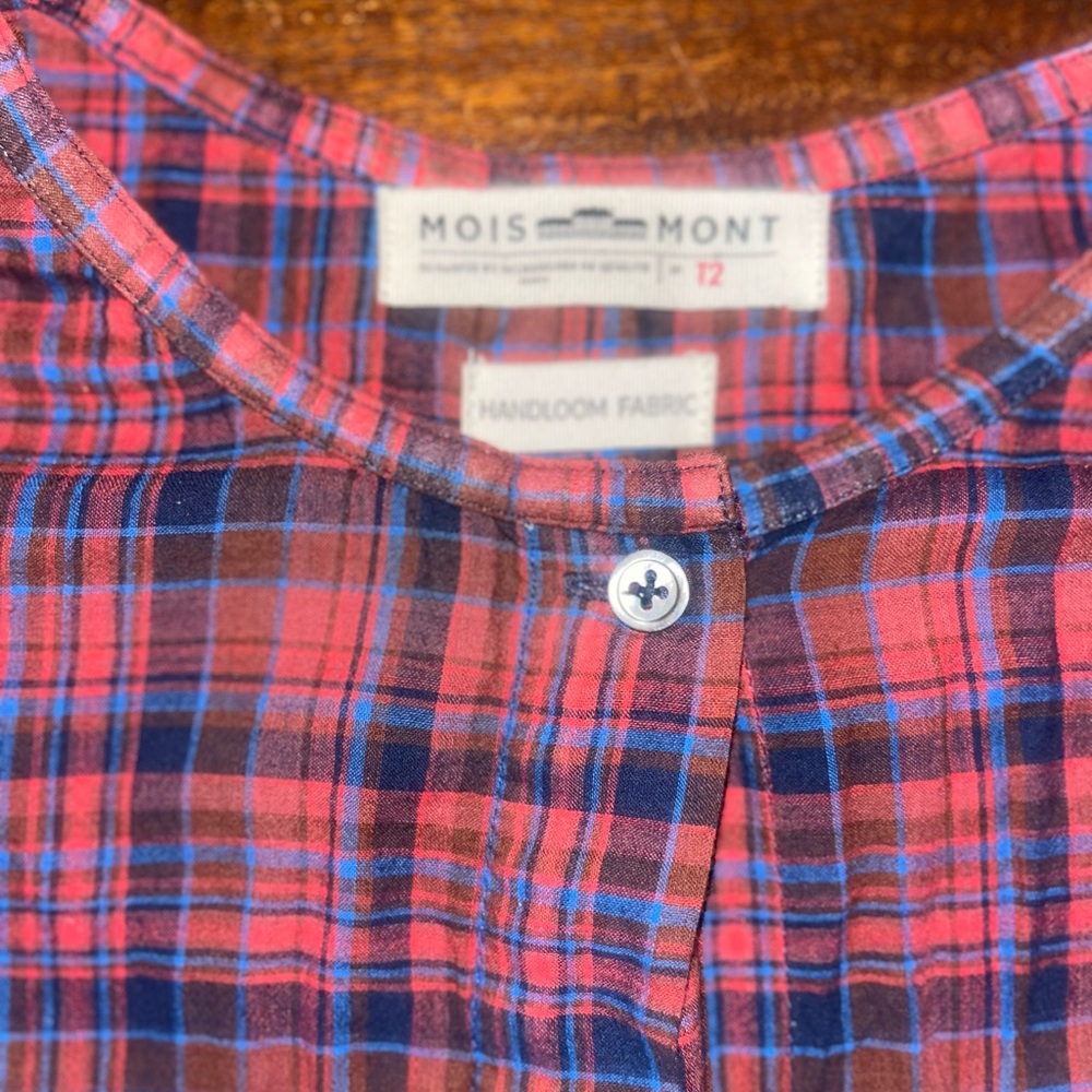 Moismont Plaid Button Down Shirt - Red and Blue